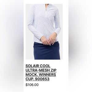 SanSoleil SOLAIR COOL ULTRA-MESH ZIP MOCK